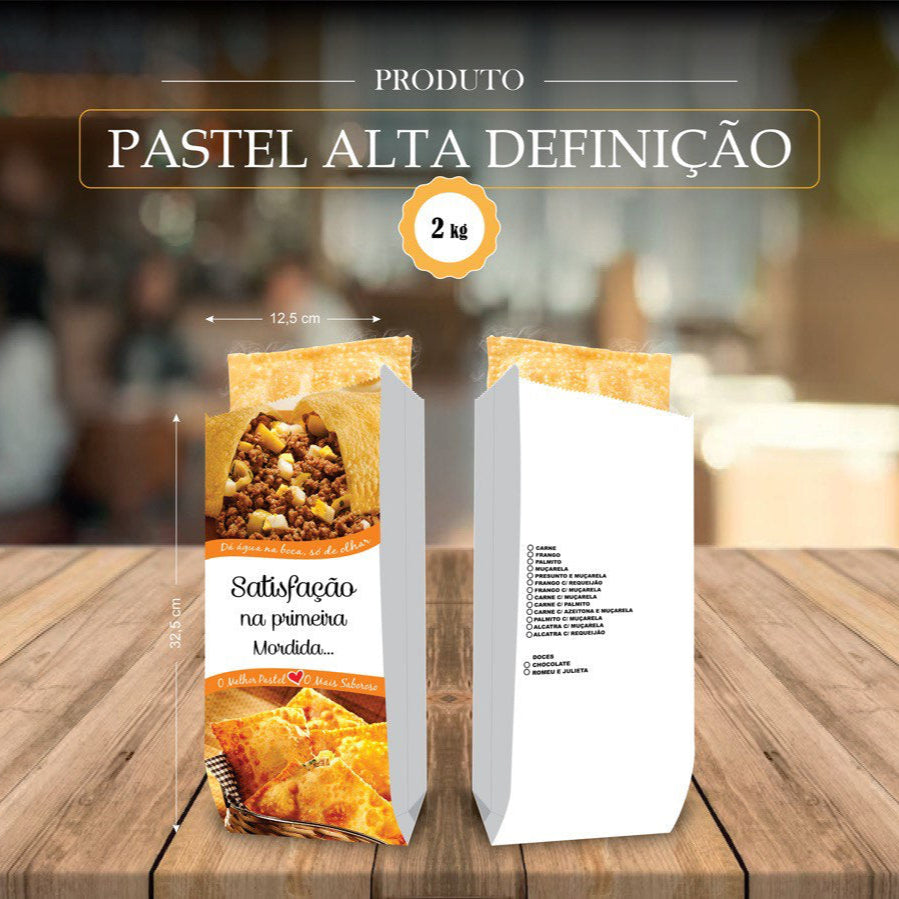 Embalagem para Pasteis antigordurantes – Altura 32cm - CX 1.000